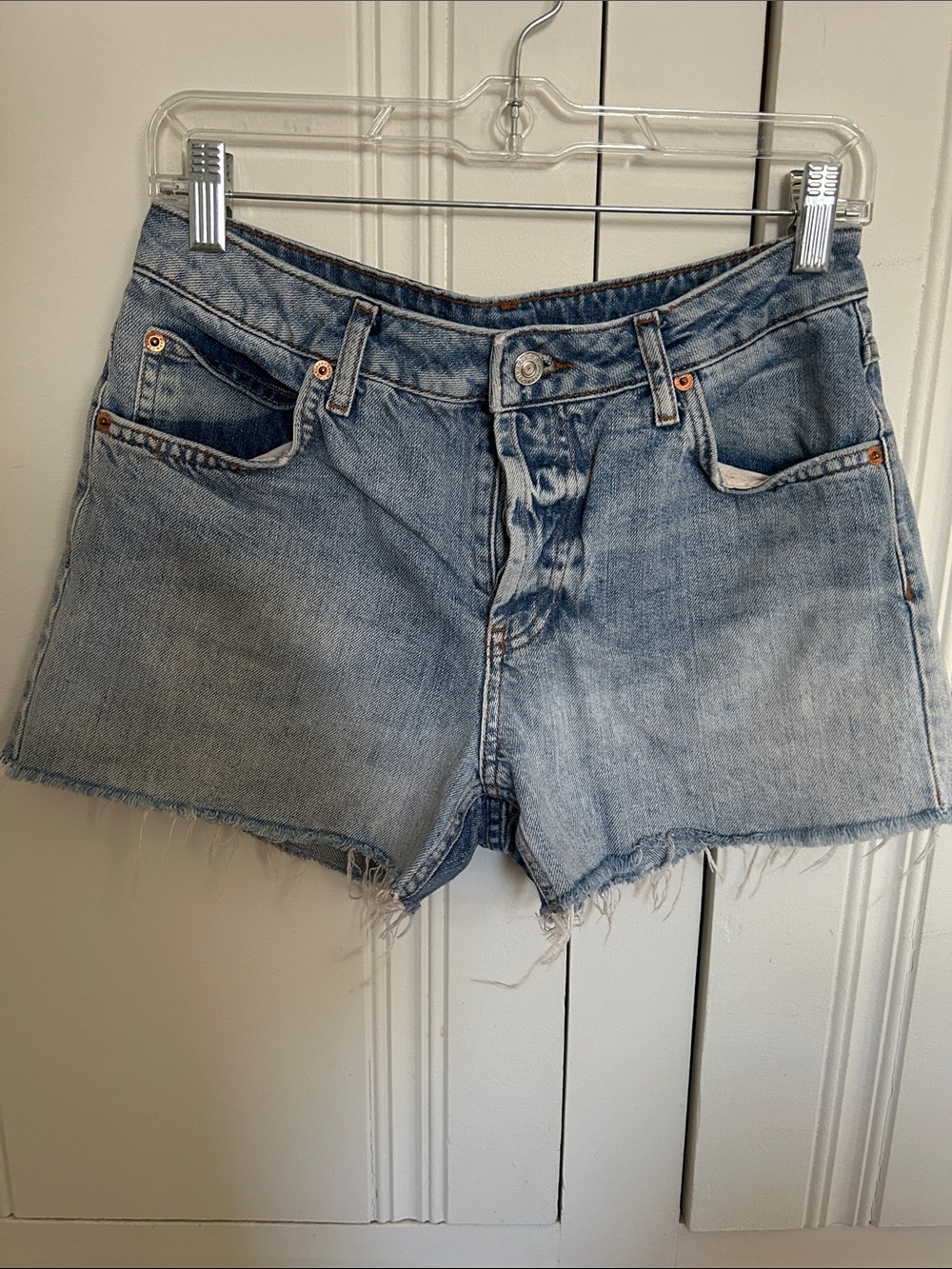 Topshop Light Blue Denim Cutoff Shorts